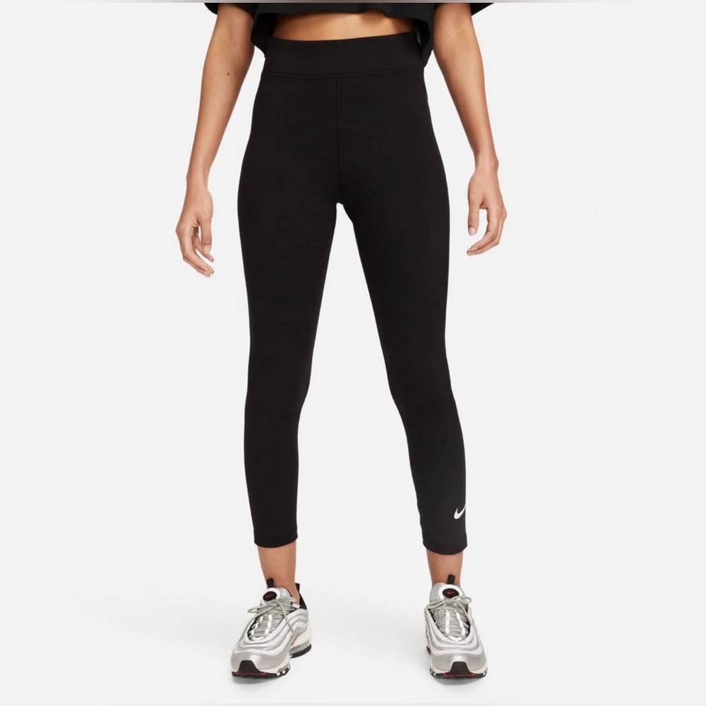 NWT Nike Classic High-Waisted 7/8 Black Cotton Leggings Large L